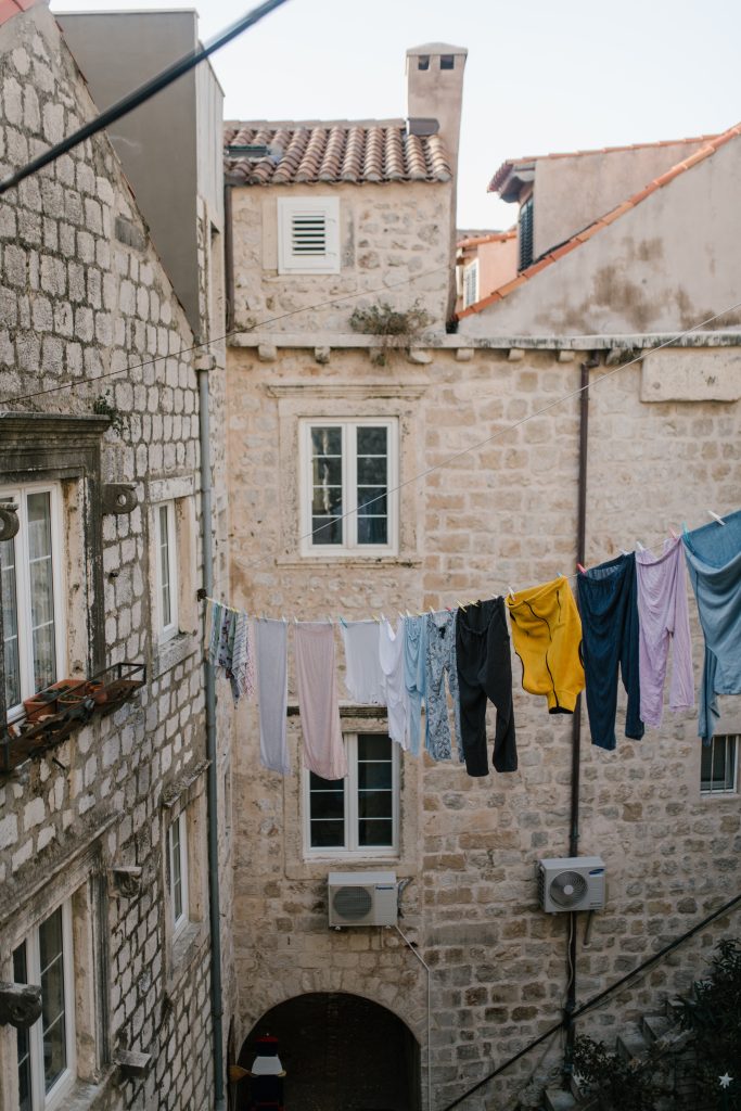 clothes hanged outside